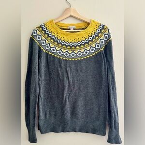 Merona Women's Gray and Yellow Sweater